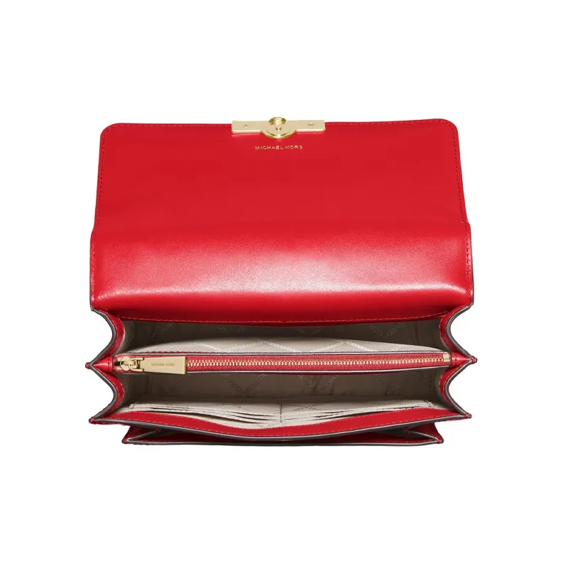MICHAEL KORS Jade Leather Shoulder Bag, Crossbody Bag Tubas Women's Red-2