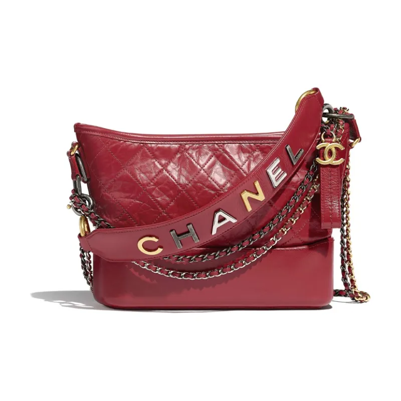 CHANEL Gabrielle Calfskin Hobo Bag, Backpack, Shoulder Bag, Crossbody Bag, Handbag Medium Size Women's Red-0