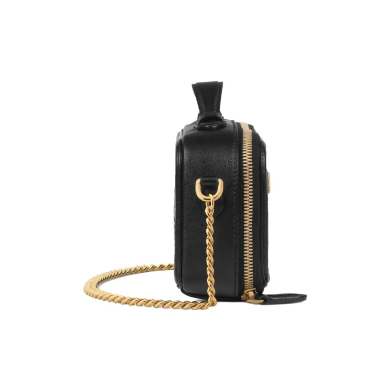 GUCCI Leather Cell Phone Pouch Handbag Shoulder Bag Crossbody Bag Small Size Women's Black-3