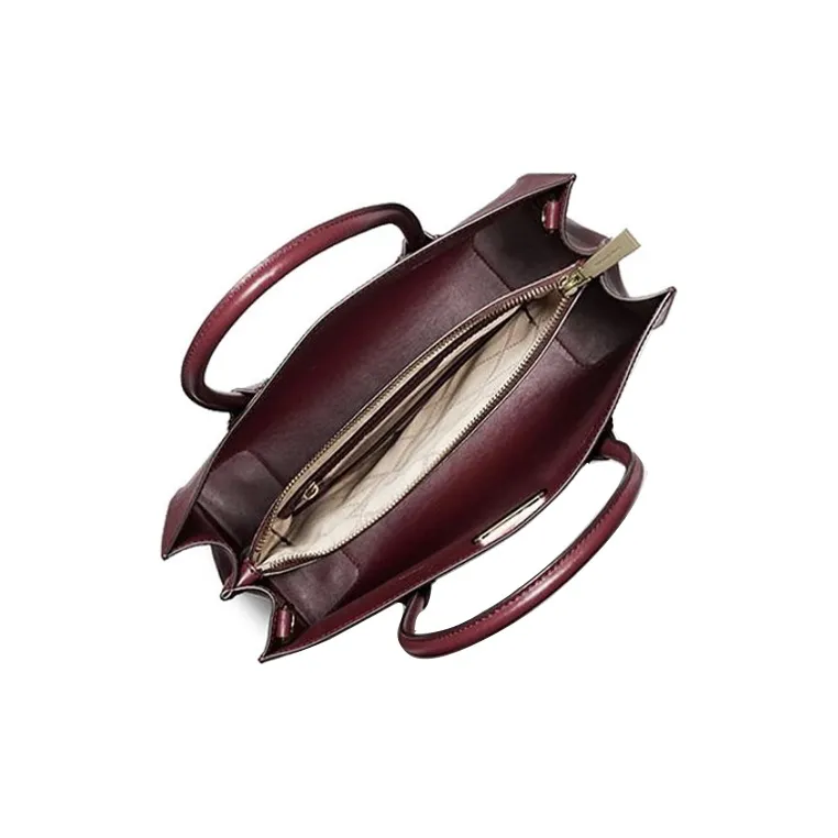 MICHAEL KORS Mercer Leather Trunk Bag Handbag Shoulder Bag Crossbody Bag Medium Size Women's Burgundy-1