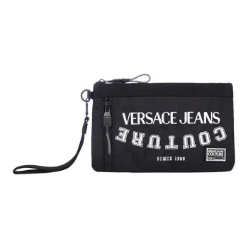 VERSACE JEANS COUTURE Polyester Clutch Medium Size Men's Black