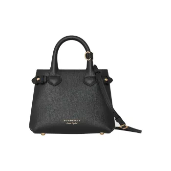 Burberry The Banner Series Leather Shoulder Bag Crossbody Bag Handbag Mini Women's Black