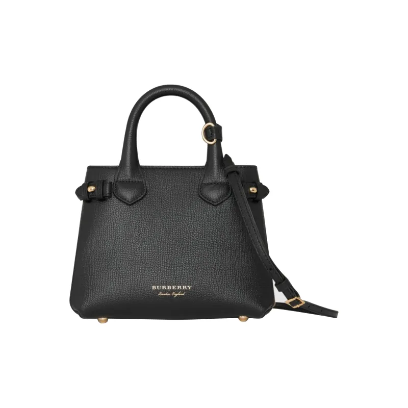Burberry The Banner Series Leather Shoulder Bag Crossbody Bag Handbag Mini Women's Black-0