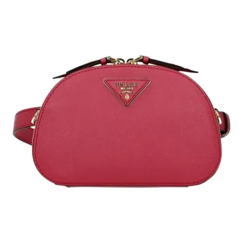 PRADA Leather Shoulder Bag Crossbody Bag Women's Fuchsia