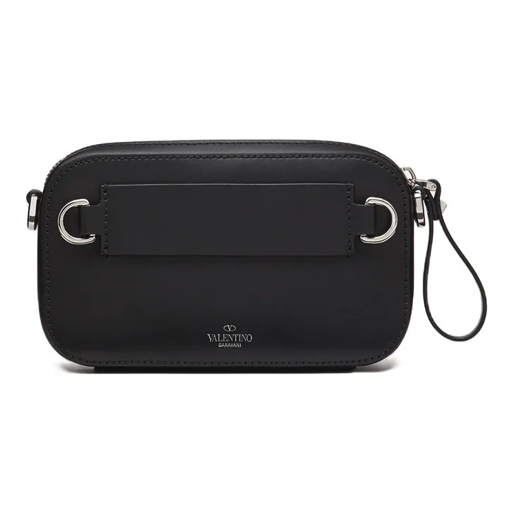 Valentino VLTN Cow Leather Crossbody Bag, Fanny Pack Trumpets Men's Black-2