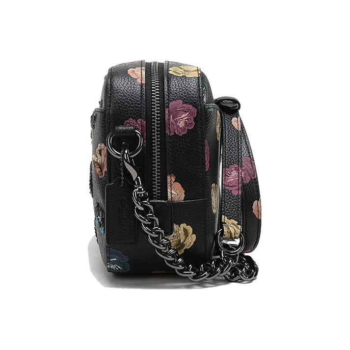 COACH Camera Leather Camera Bag Shoulder Bag Crossbody Bag Small Size Women's Black-3