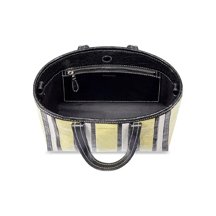 Balenciaga Barbes Lambskin Tote Bag Shopping Bag Handbag Shoulder Bag Crossbody Bag Small Size Women's Black/Yellow-3