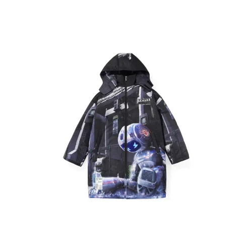 GENANX Parka Coats Unisex Black/Blue