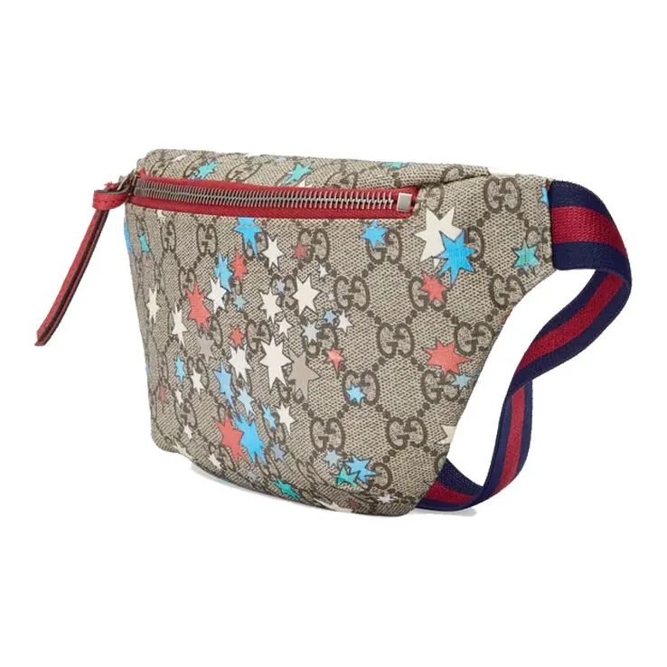 GUCCI Canvas With Leather Fanny Pack Sling Bag Shoulder Bag Crossbody Bag Kids' Ebony/Red/Multicolor-1