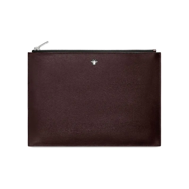 DIOR Calfskin Clutch Men's Burgundy-0
