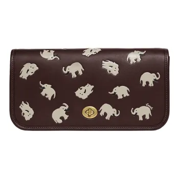 COACH Dinky Leather Fanny Pack Small Size Women's Dark Brown