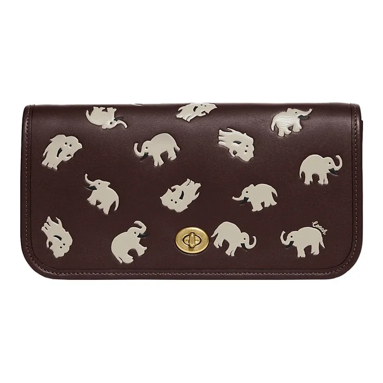 COACH Dinky Leather Fanny Pack Small Size Women's Dark Brown-0
