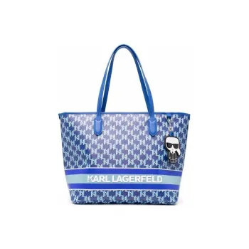KARL LAGERFELD K/Ikonik Logo Tote Handbag Women's Blue