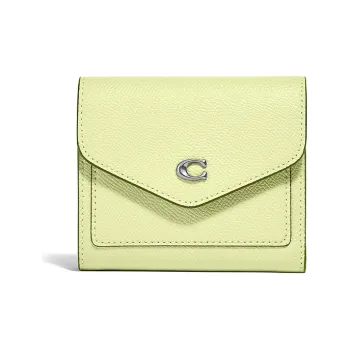 COACH Wyn Leather Envelope Bag, Clutch, Coin Purse, Wallet Women's Candy Yellow Green