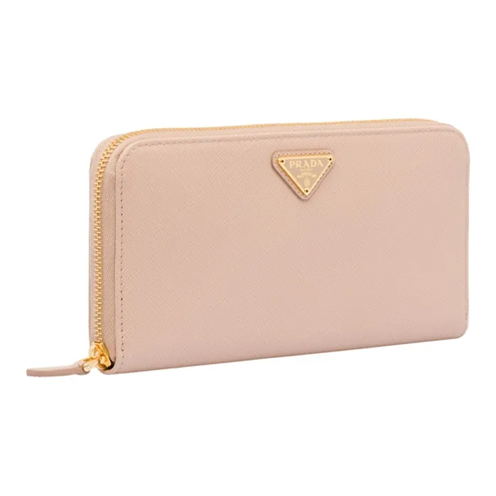 PRADA Leather Wallet Tubas Women's Nude Pink-1