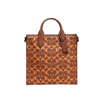 COACH Gotham Cow Leather Tote Bag Shopping Bag Shoulder Bag Handbag Medium Size Men's Orange Monogram