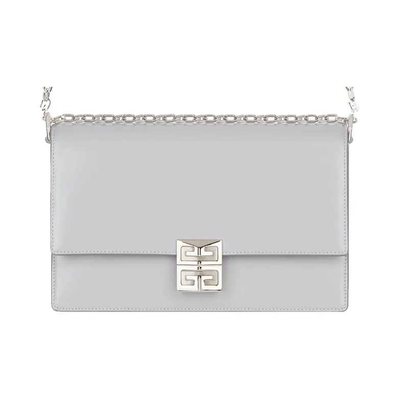 GIVENCHY 4G Box Smooth Cow Leather Chain Shoulder Bag Crossbody Bag Medium Size Women's Cloud Gray-1
