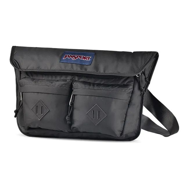 JanSport Nylon Fabric Messenger Bag Crossbody Bags Regular Unisex Black-6