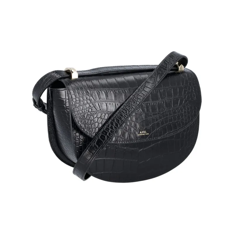 A.P.C Genève Leather Shoulder Bag Women's Black-2