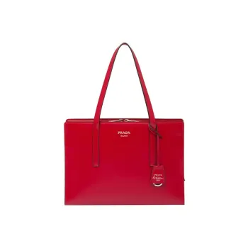 PRADA Re-Edition Shiny Leather Tote Bag Shopping Bag Shoulder Bag Handbag Women's Red