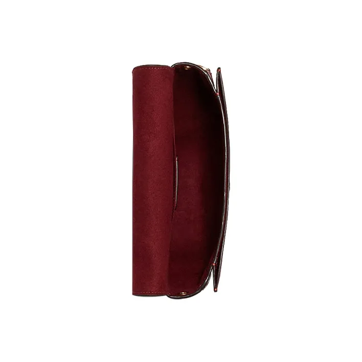 COACH Ellen Leather Saddle Bag, Shoulder Bag, Crossbody Bag Small Size Women's Red White-2