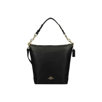 COACH Duffle Pebbled Leather Bucket Bags Shoulder Bag Crossbody Bag Handbag Regular Women's Black