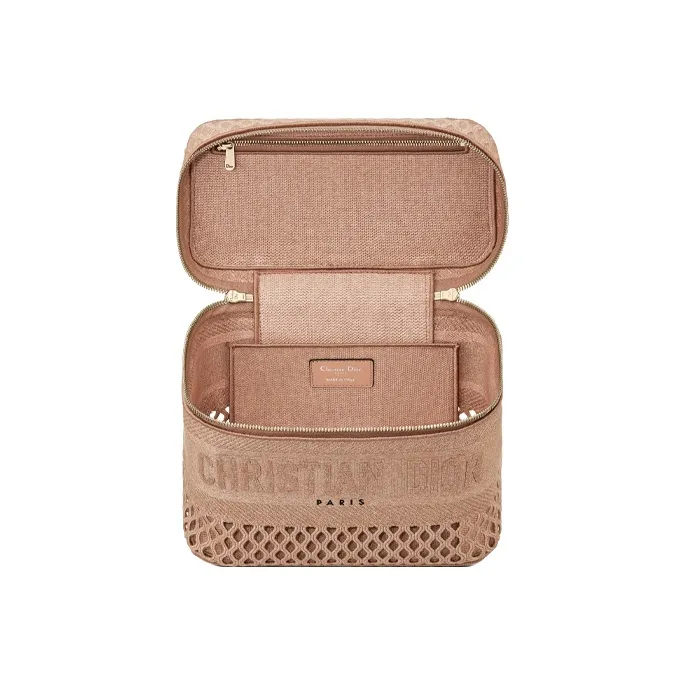 DIOR DiorTravel Fabric Handbag Toiletry Bag Handbag Makeup Bag Women's Nude Pink-3