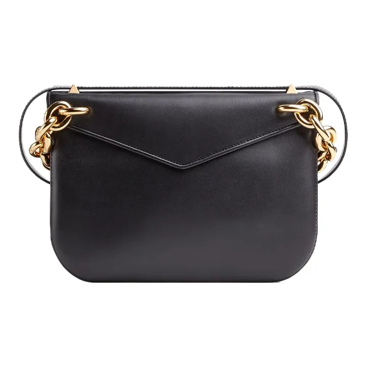 Bottega Veneta MOUNT Smooth Calf Leather Envelope Bag, Shoulder Bag, Crossbody Bag Medium Size Women's Black-2