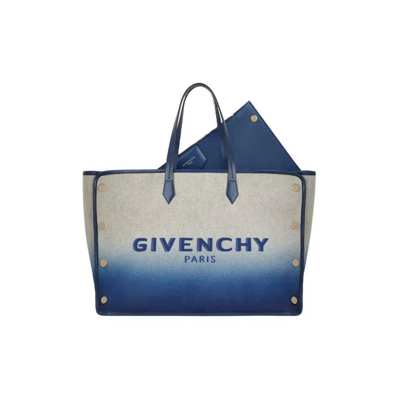 GIVENCHY Bond Cow Leather Tote Bag Shopping Bag Handbag Large Size Women's Gradient Blue-4