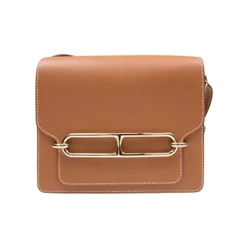 HERMES Roulis Evercolor Calfskin Pig Nose Crossbody Bag, Shoulder Bag Women's 37 Gold