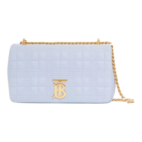 Burberry Lola Lola Bag Quilting Lambskin Shoulder Bag Crossbody Bag Small Size Women's Light Blue