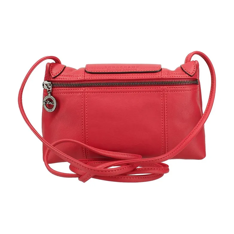 LONGCHAMP Sheepskin Shoulder Bag Women's Red-2