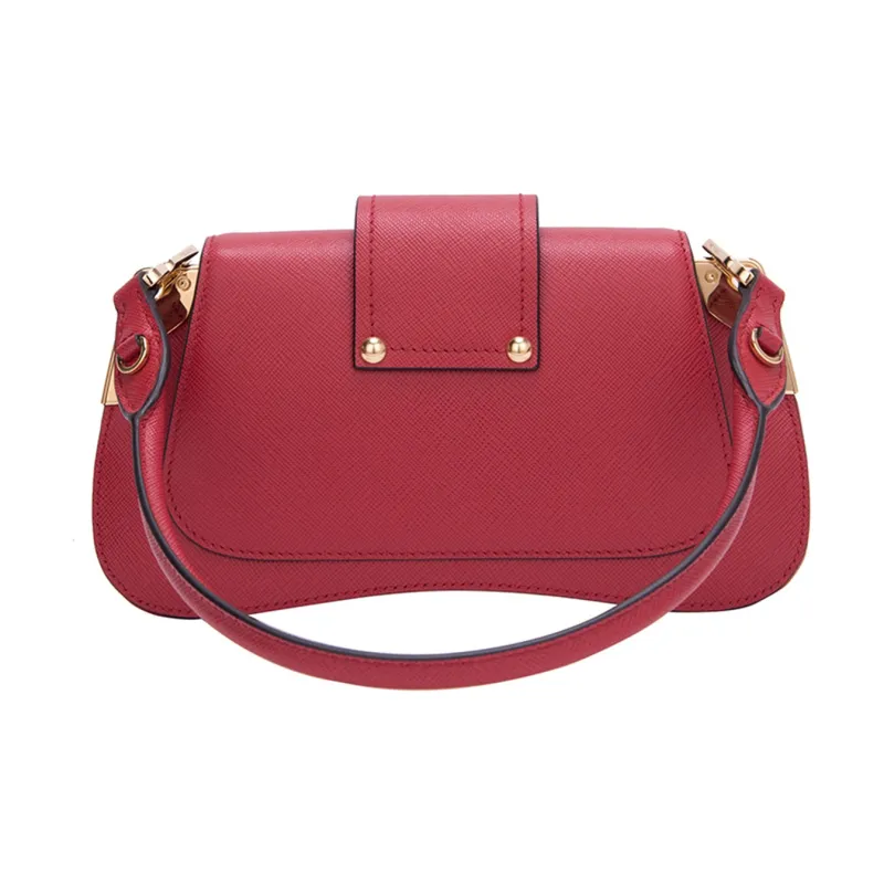 PRADA Sidonie Cow Leather Shoulder Bag Crossbody Bag Handbag Women's Red-2