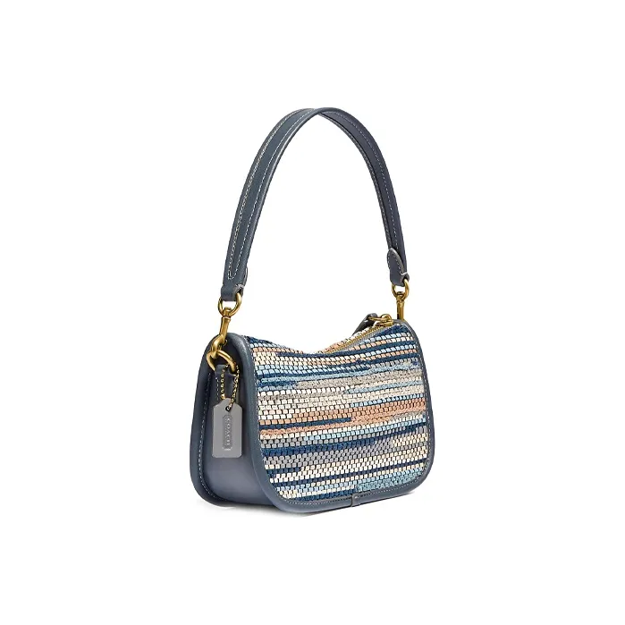 COACH Swinger With Leather Shoulder Bag Crossbody Bag Handbag Small Size Women's Blue-1