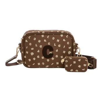 Disney Canvas Combo Bag Camera Bag Shoulder Bag Women's Dark Brown