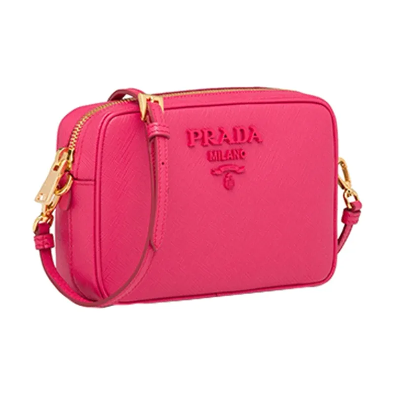 PRADA Cow Leather Small Square Bag Crossbody Bag Shoulder Bag Women's Pink-1