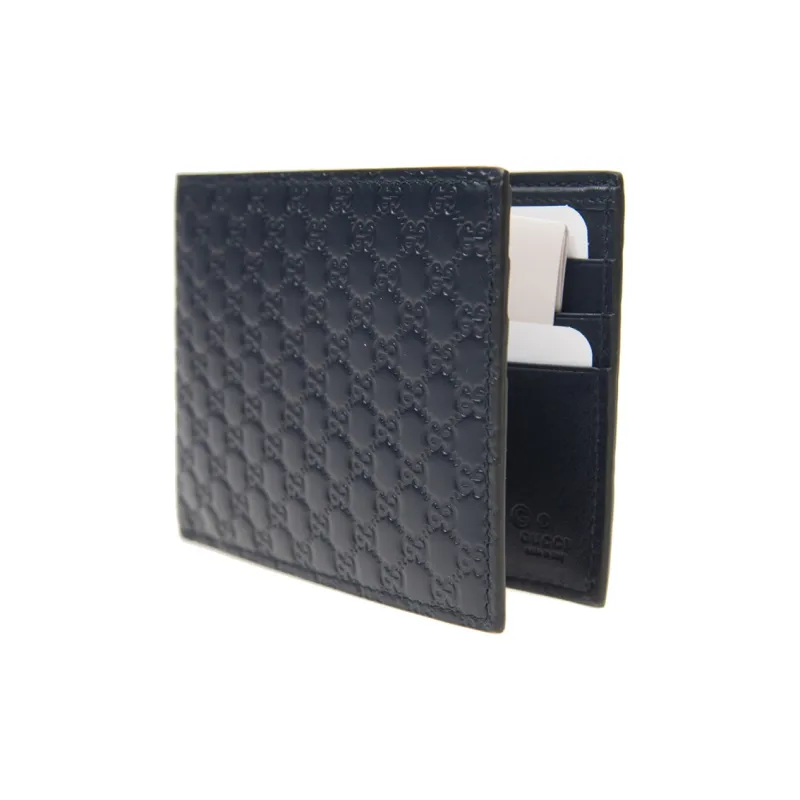 GUCCI Cow Leather Wallet Men's Blue/Navy Blue-3