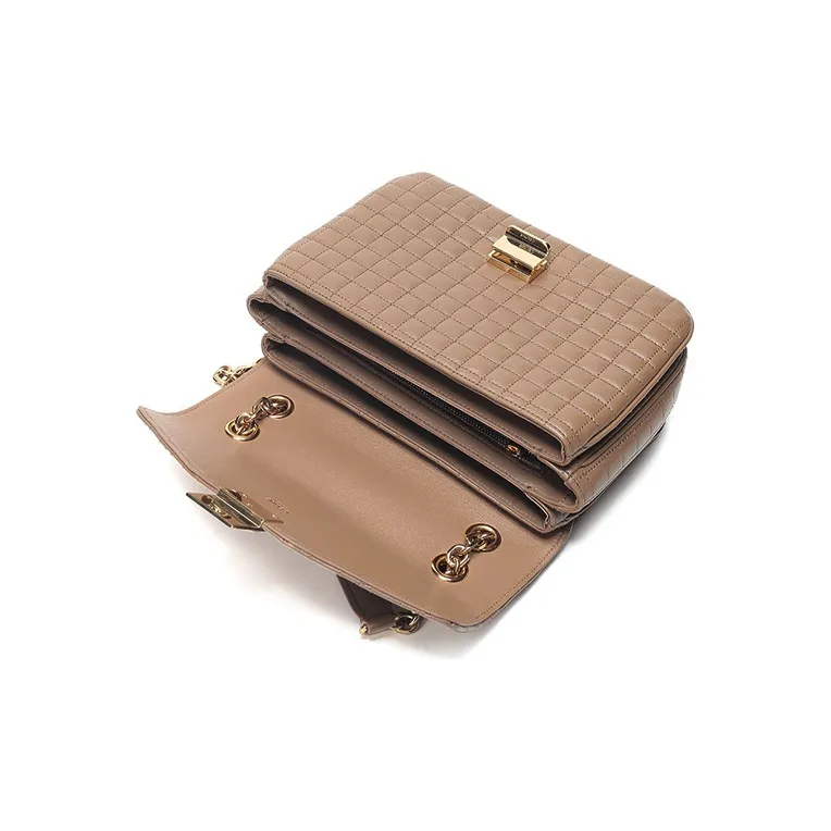 CELINE Cow Leather Chain Bag Shoulder Bag Regular Women's Light Camel-3