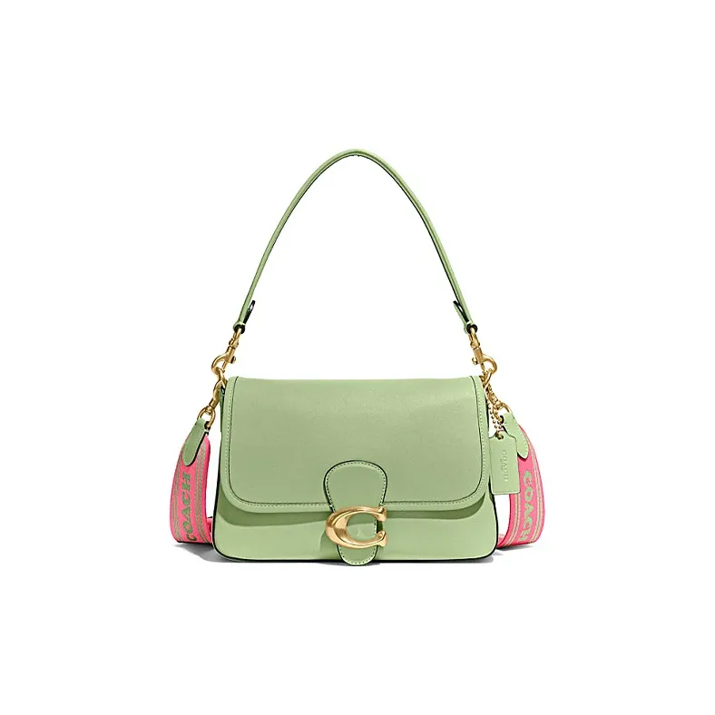 COACH Tabby Leather Shoulder Bag Portable Crossbody Bag Shoulder Bag Medium Size Women's Sage Green-0