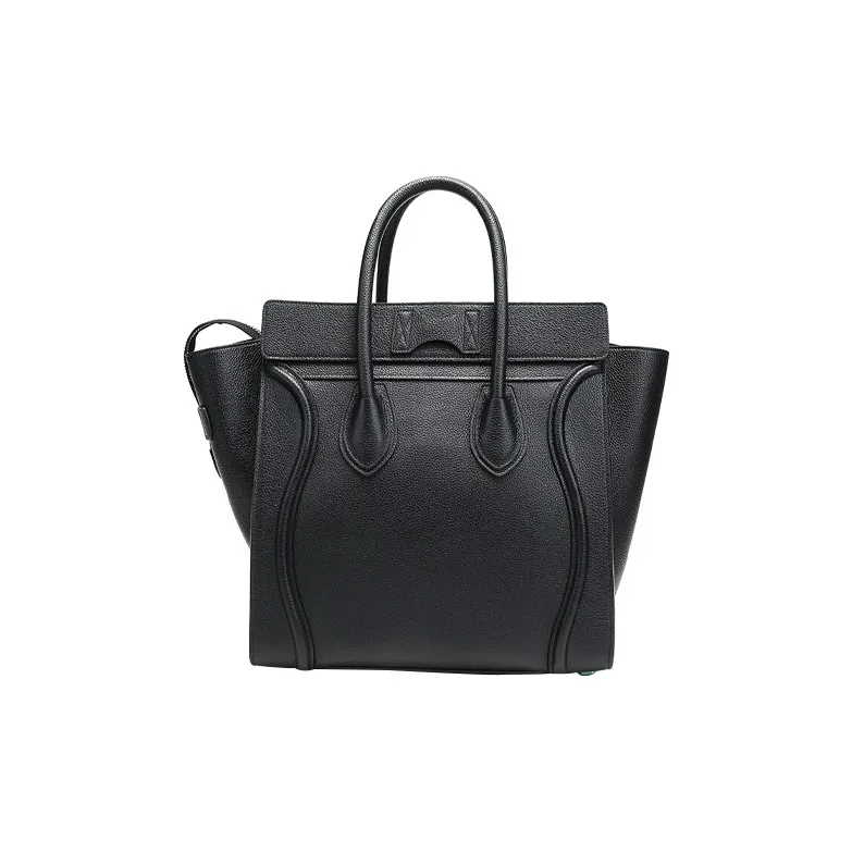 CELINE Luggage Cow Leather Smile Bag Handbag Mini Women's Black-3