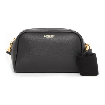 Burberry Grain Texture Leather Half Cube Bag Bowling Bag One Shoulder Crossbody Clutch Regular Men's Black