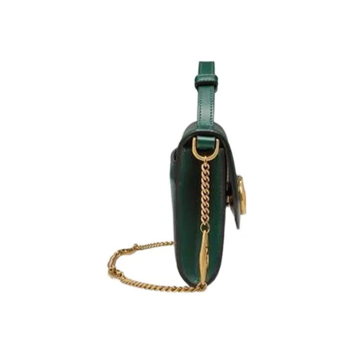 GUCCI Zumi Leather Portable Crossbody Bag Shoulder Bag Mini Women's Green-2