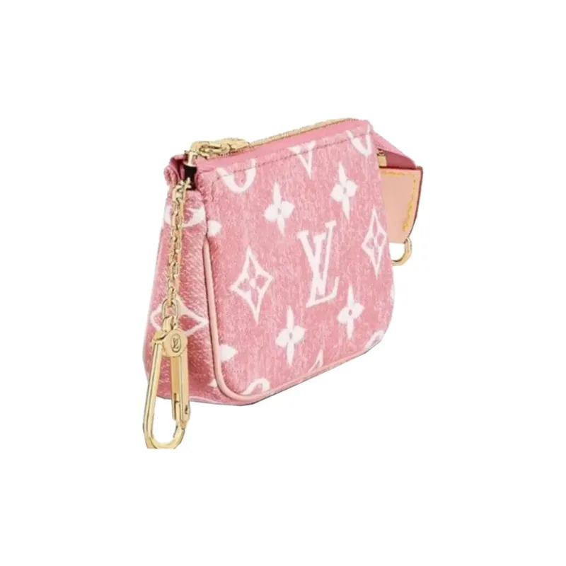 LOUIS VUITTON Micro Pochette Accessoires Denim Jacquard Pink-1