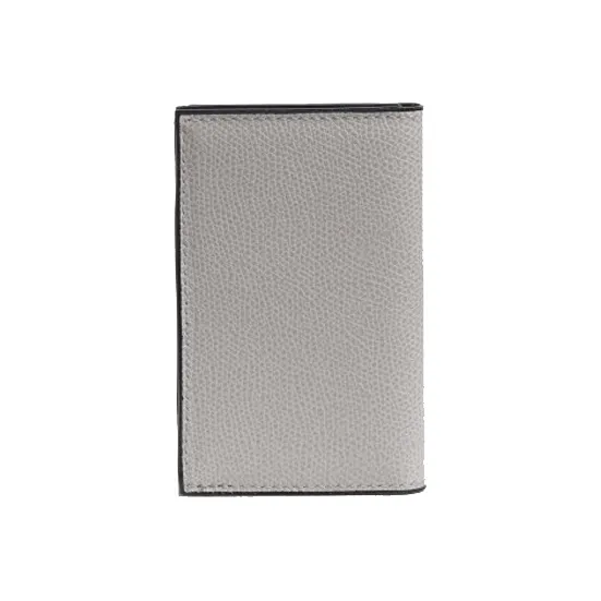 Valextra Calfskin Card Holder Unisex Gray White-0