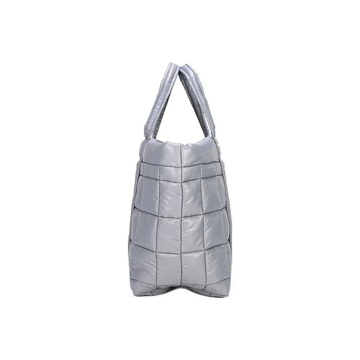 MICHAEL KORS Stirling Seamless Nylon Tote Bag, Shopping Bag, Handbag Medium Size Women's Gray-3