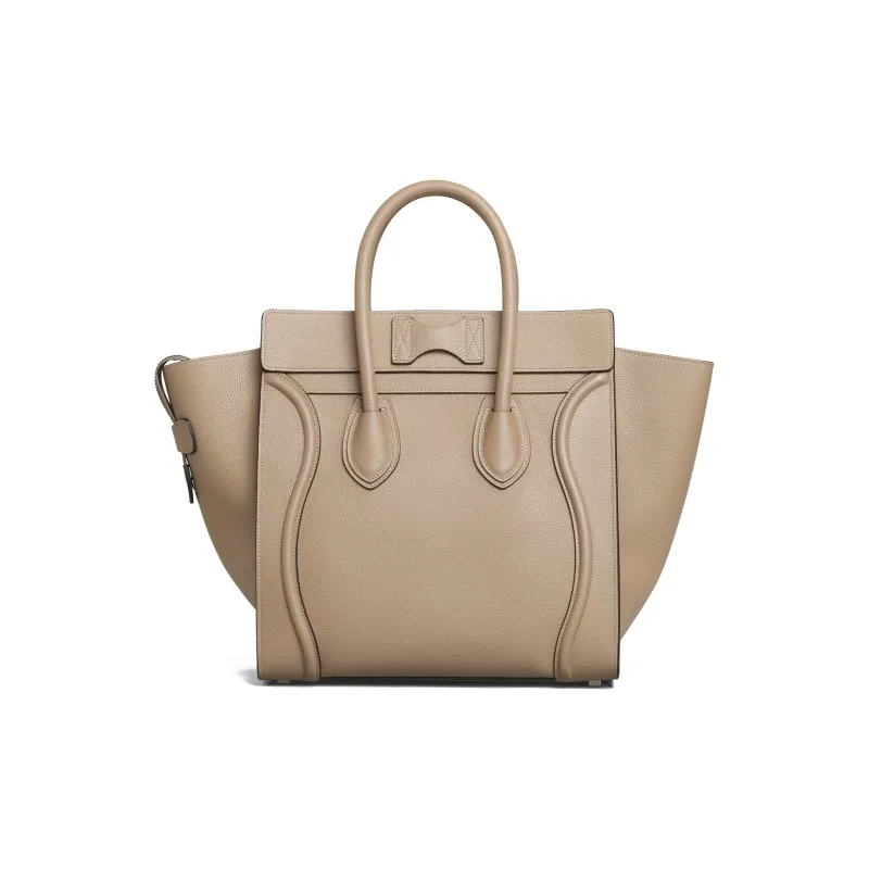 CELINE Luggage Cow Leather Handbag Smile Bag One Shoulder Handbag Extra Mini Women's Sand Dune-1