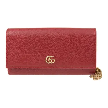 GUCCI GG Marmont Leather Wallet, Crossbody Bag, Shoulder Bag Women's Red