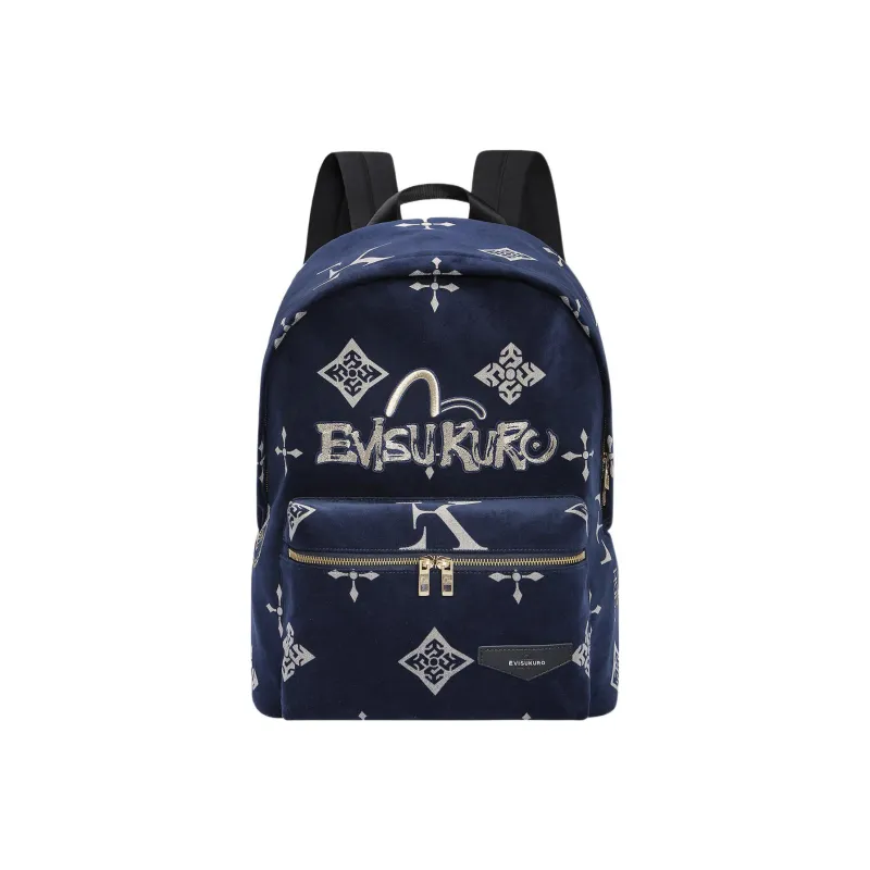 EVISU Cotton Backpack Regular Men's Blue-0