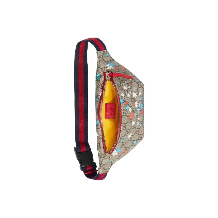GUCCI Canvas With Leather Fanny Pack Sling Bag Shoulder Bag Crossbody Bag Kids' Ebony/Red/Multicolor-6