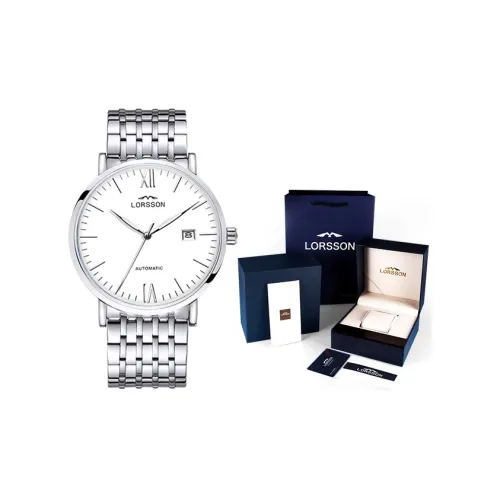 LORSSON Automatic Mechanical Movement Men's Watches Watch White Dial Stainless Steel Watch Case LC7717
